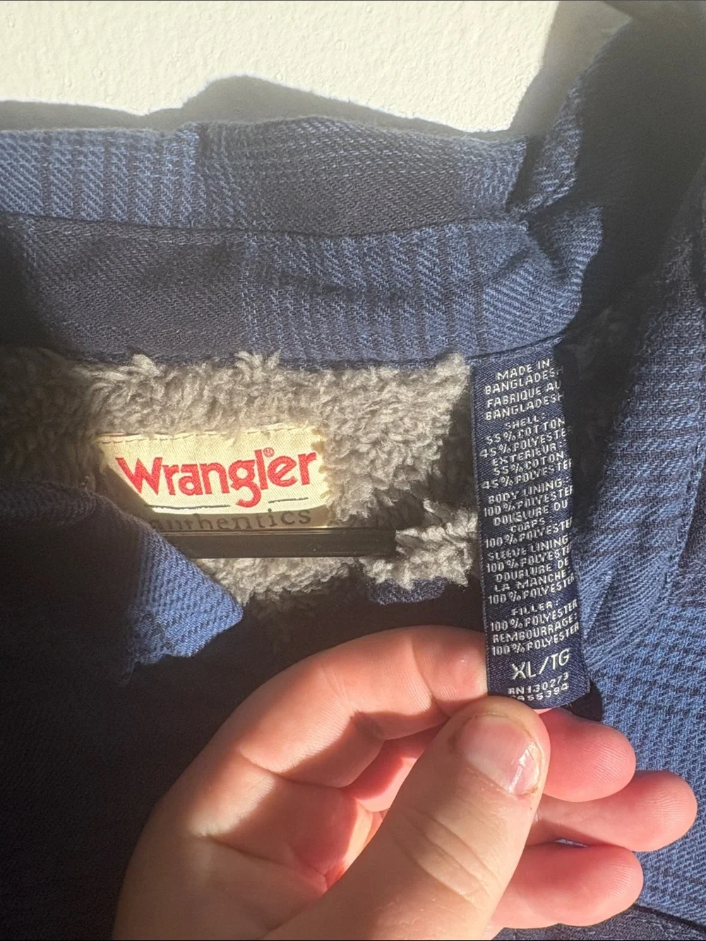 Wrangler Blue Plaid Lightweight Shirt Jacket